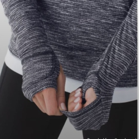 Lululemon Think Fast Pullover Zip Coco Pique Black Cuffins - Picture 2 of 11